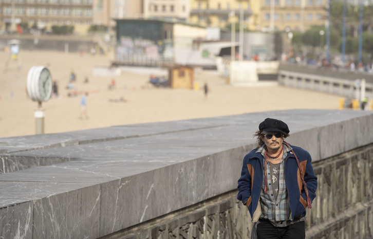 Johnny Depp, en el Paseo de la Zurriola donostiarra en el pasado Zinemaldia.