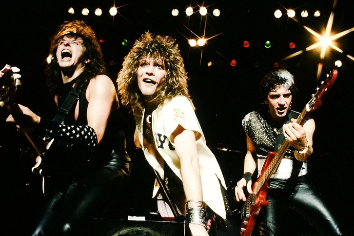 Richie Sambora, Jon Bon Jovi y Alec John Such en un concierto celebrado en 1986.