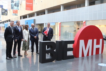 Los organizadores de la BIEMH, este miércoles en el BEC de Barakaldo.