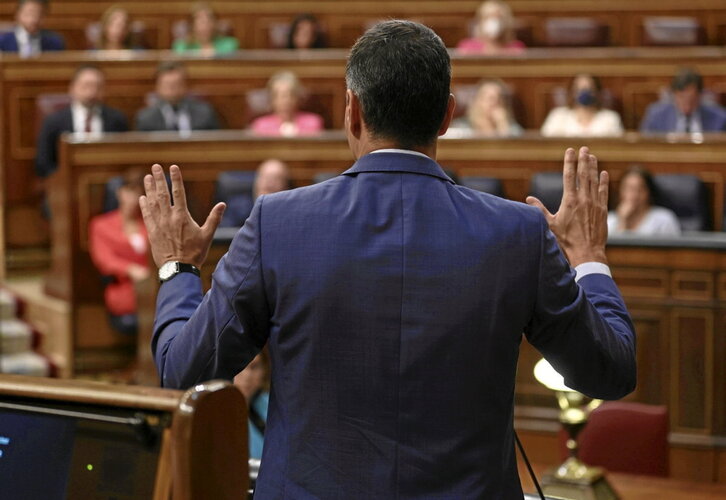 Pedro Sánchez, en su comparecencia del miércoles en el Congreso.