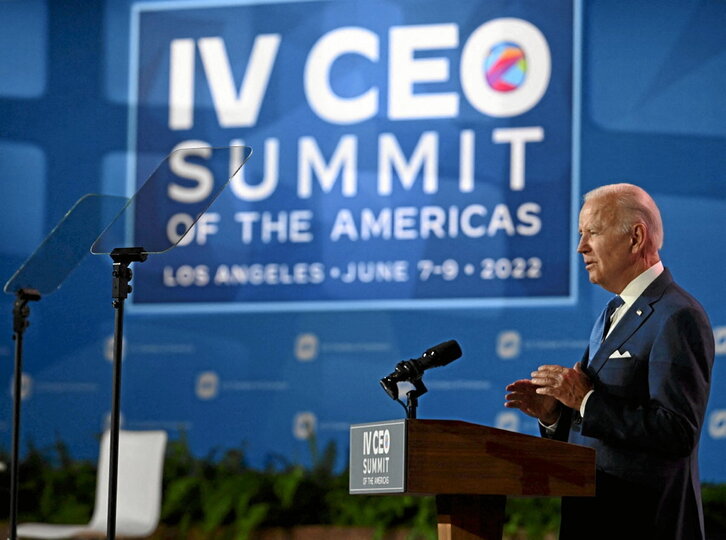 El presidente de EEUU, Joe Biden, en la Cumbre de las Américas.