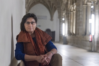 La escritora Laura Restrepo visitó Donostia en 2018 para presentar su novela «Los divinos».