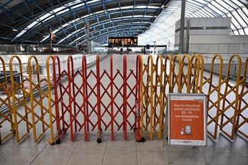 La estación de Waterloo, en Londres, estaba cerrada esta mañana de martes debido a la huelga.