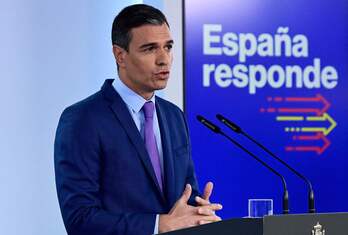 Pedro Sánchez, en su comparecencia tras el Consejo de Ministros extraordinario. 