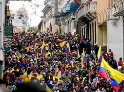 Manifestantes en Quito.