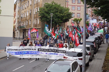 Metalgintzaren sektoreko bigarren greba eguneko manifestazioa, Bilbon. 