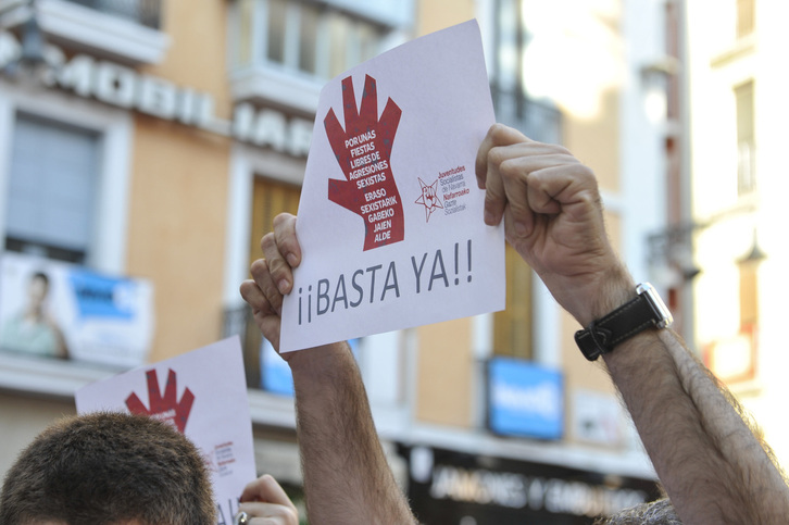 Protesta contra la violencia machista en Iruñea, en una imagen de archivo.