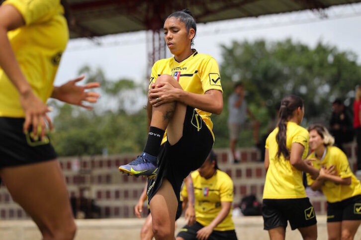 La realista Gaby durante un entrenamiento con la selección de Venezuela.