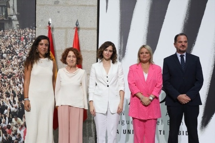 Isabel Díaz Ayuso y Mari Mar Blanco, entre otros, en el acto de ayer de la Fundación Miguel Ángel Blanco