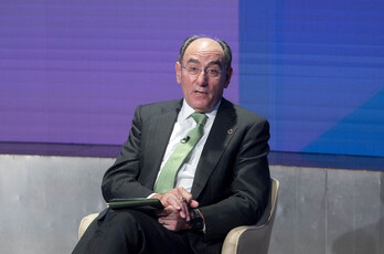 El presidente de Iberdrola, Ignacio Sánchez Galán, interviene en una mesa redonda el pasado 4 de abril en Madrid.
