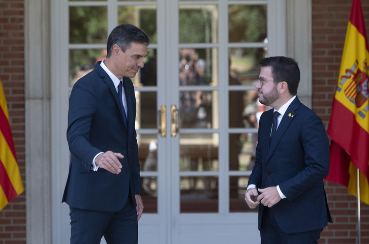 El presidente español y el president catalán, cara a cara en La Moncloa.
