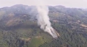 Imagen aérea del incendio de Areso.