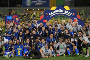 Brasil celebra su octavo título de Copa América, esta pasada madrugada en Bucaramanga.