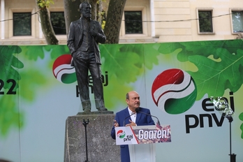 Ortuzar durante su intervención en la celebración por el 127 aniversario de la fundación del PNV.