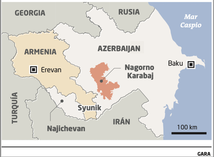 Mapa de Nagorno Karabaj