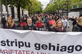 Lan Osasunaren Nazioarteko Egunaren harira Bilbon eginiko manifestazio bat. 