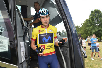 Álex Aranburu ha defendido con nota el maillot amarillo en el Tour de Limousin.