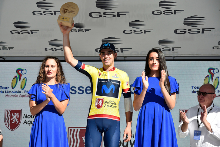 Álex Aranburu, ha logrado su primera victoria en una vuelta en el Tour de Limousin.