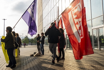 LAB sindikatuak antolatutako protesta baten argazkia. 