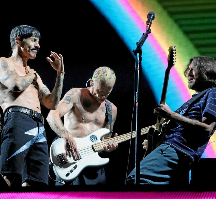 Kiedis, Flea eta Frusciante, Las Vegasen.