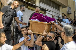 Funeral del periodista Nidal Agbaria en Umm al-Fahm.