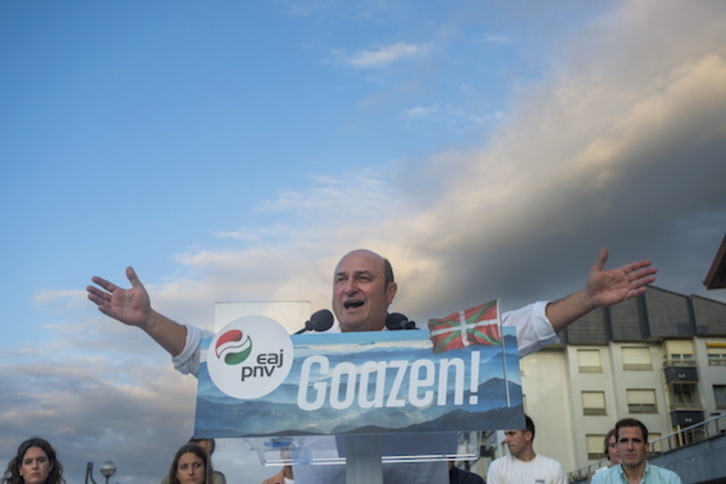 Andoni Ortuzar, durante su intervención en el arranque de curso político en Zarautz.