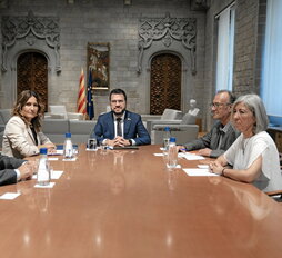 Aragonès en la reunión de ayer.