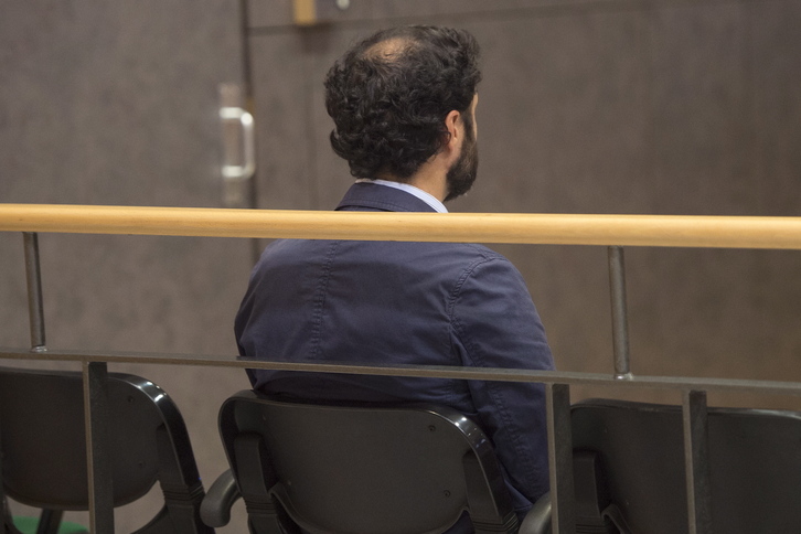 El exprofesor José María Martínez, durante el juicio en la Audiencia de Bizkaia. 