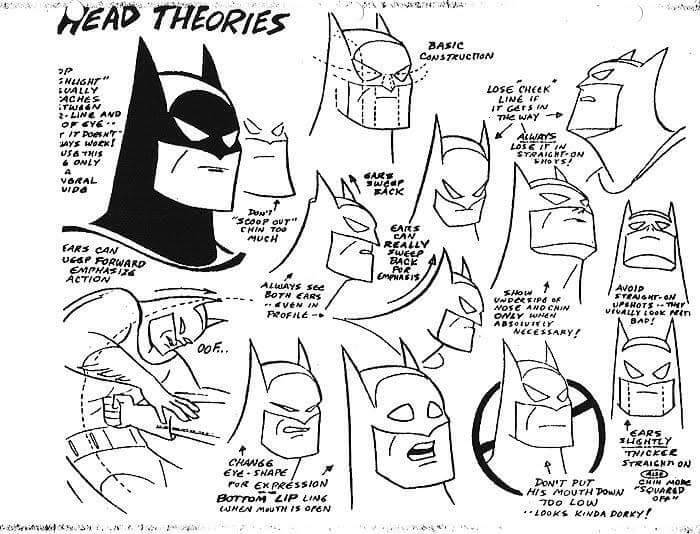 Indicaciones de c&oacute;mo deb&iacute;an dibujar a Batman. (Warner Bross)