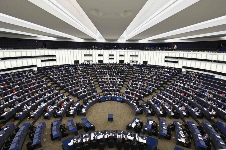 Sesión plenaria del Parlamento Europeo del pasado 14 de setiembre, cuando el Estado español solicitó el reconocimiento del catalán, el euskara y el galego.