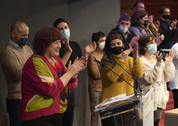 Eba Blanco, junto a miembros de la dirección elegida en el XIII Congreso de EA.