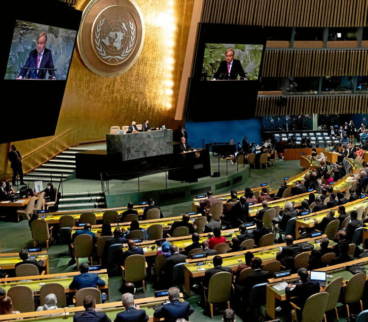 Guterres abre la primera sesión del pleno de la Asamblea General de la ONU.