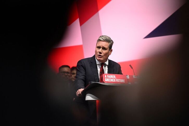 El líder laborista, Keir Starmer, en el congreso anual de Liverpool