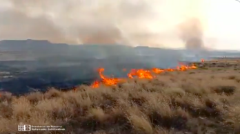 Imagen del incendio en las Bardenas.