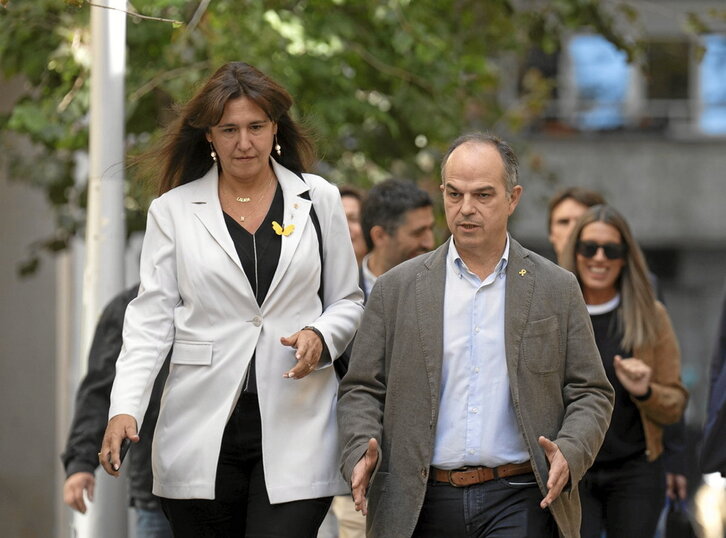 Borràs y Turull, llegando ayer a la reunión de la Ejecutiva de Junts.