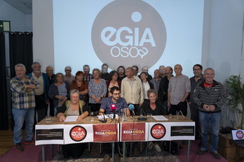 Presentación de la iniciativa Egia Osoa, hoy en Iruñea.