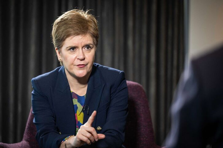 Nicola Sturgeon, en una entrevista pública en la conferencia del SNP.