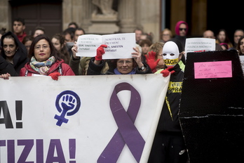 Una movilización contra las agresiones sexuales en Iruñea.