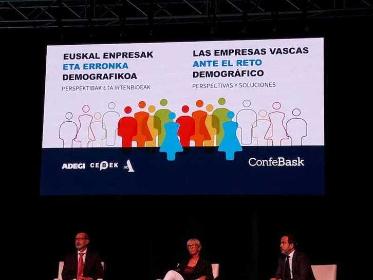 Una jornada de patronales vascas ha analizado la perspectiva demográfica en Euskal Herria.