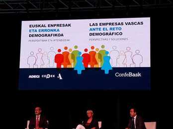 Una jornada de patronales vascas ha analizado la perspectiva demográfica en Euskal Herria.