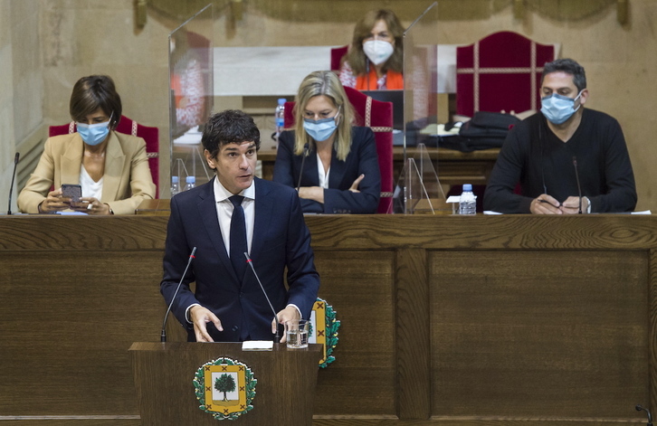 El diputado general de Bizkaia, Unai Rementeria, en una anterior intervención en Juntas. 