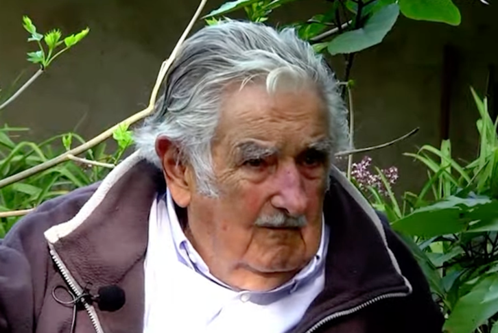 El expresidente de Uruguay Pepe Mujica, en la entrevista grabada en su casa que se ha podido ver en el congreso Gure Lurra.