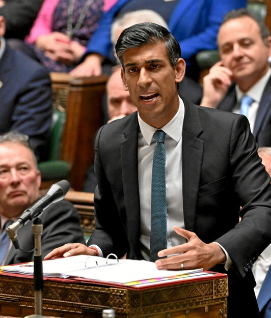 Sunak, durante su intervención en el Parlamento.