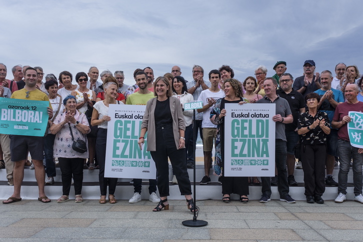 Imagen del acto de EH Bildu este sábado en Zarautz.