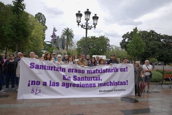 Concentración silenciosa este lunes en Santurtzi contra la agresión machista ocurrida el pasado domingo.