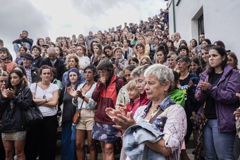 Concentración el pasado agosto en Algorta contra la criminalización del movimiento feminista. 