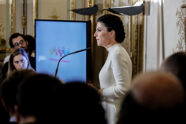 Macarena Olona, durante la presentación de su proyecto, esta tarde en Madrid.