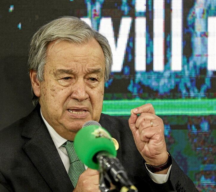 António Guterres, en la cumbre COP27.