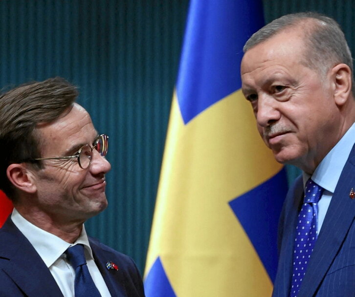 Ulf Kristersson con Recep Tayyip Erdogan.