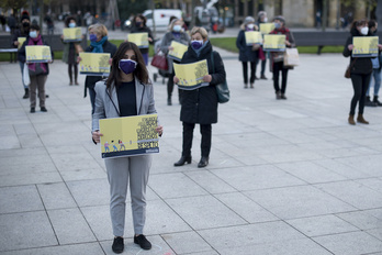 Protesta contra la violencia machista, en Iruñea en 2020.